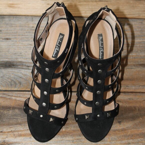 Black Strappy Platform Stiletto Sandal Pumps V@lentino inspired style heel - Picture 3 of 11